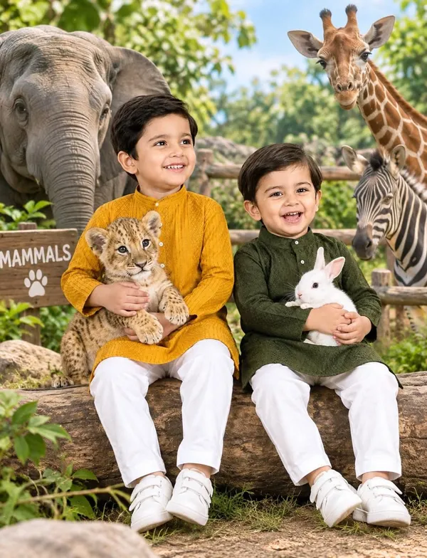 VASTRADEVA_Boys_Festive_&_Party,_Wedding_Kurta_and_Pyjama_Set_(Yellow_Pack_of_2)
