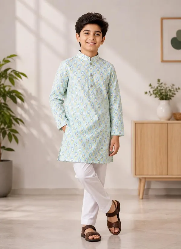 vastraveda_Boys_Casual_Kurta_and_Pyjama_Set_(Light_Blue_Pack_of_1)