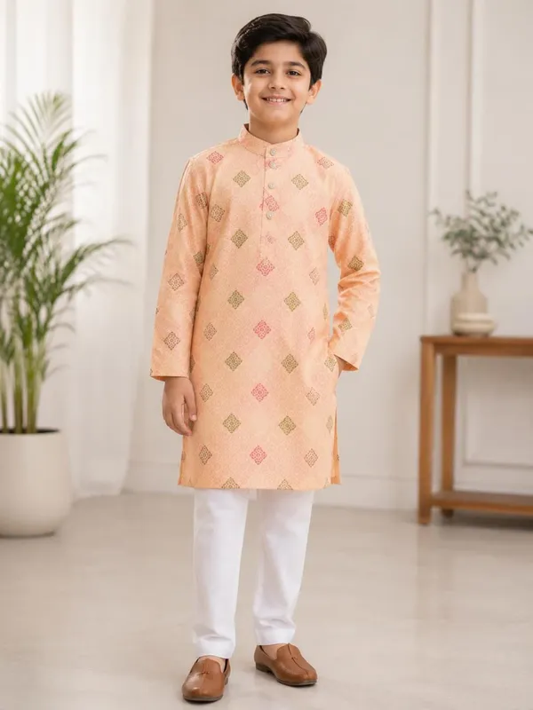 vastraveda_Boys_Casual_Kurta_and_Pyjama_Set_(Orange_Pack_of_1)