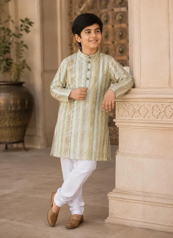 vastraveda_Boys_Casual_Kurta_and_Pyjama_Set_(Gold_Pack_of_1)