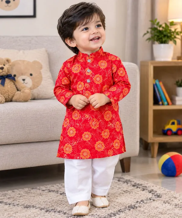 vastraveda_Boys_Festive_&_Party_Kurta_and_Pyjama_Set_(Red_Pack_of_1)