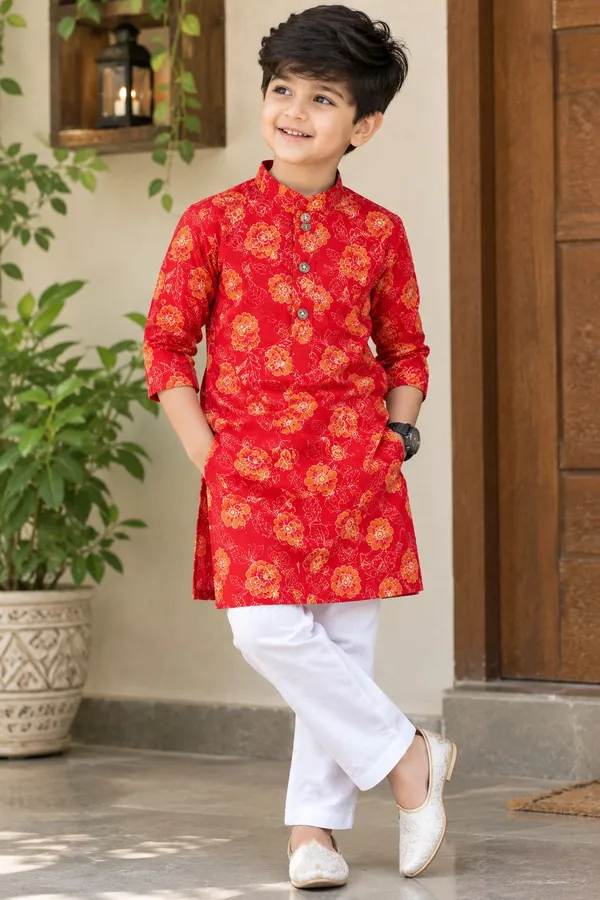 vastraveda_Boys_Festive_&_Party_Kurta_and_Pyjama_Set_(Red_Pack_of_1)