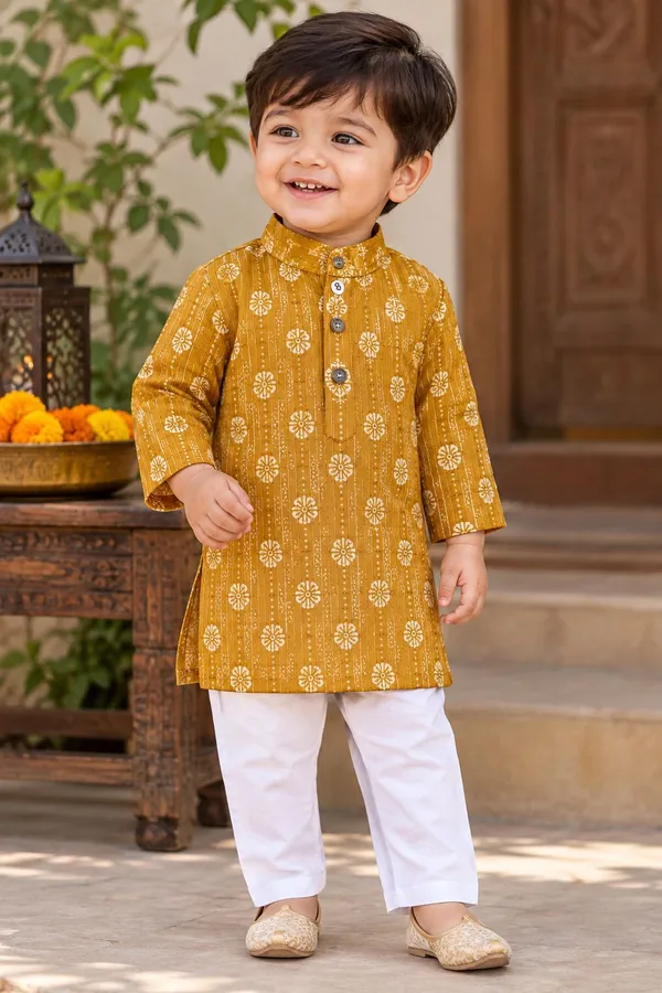 vastraveda_Boys_Festive_&_Party_Kurta_and_Pyjama_Set_(Yellow_Pack_of_1)