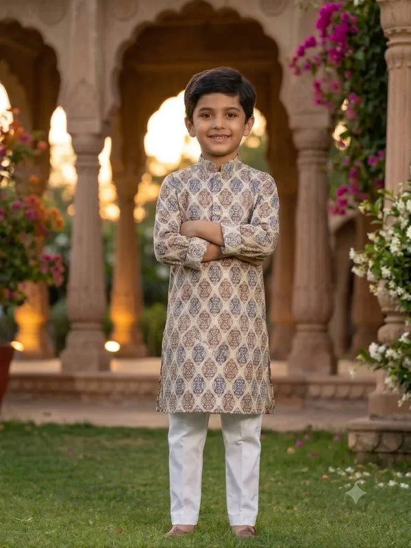 vastraveda_Boys_Festive_&_Party_Kurta_and_Pyjama_Set_(Beige_Pack_of_1)