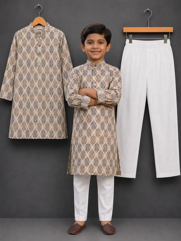 vastraveda_Boys_Festive_&_Party_Kurta_and_Pyjama_Set_(Beige_Pack_of_1)