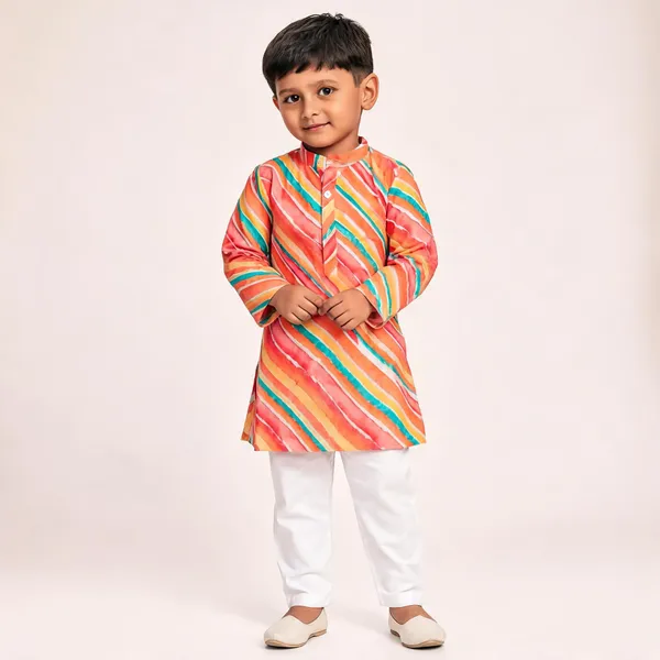 Vastraveda_Boys_Festive_&_Party,_Wedding_Kurta_And_Pyjama_Set_(Orange_Pack_Of_1)