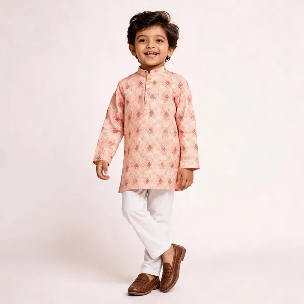 Vastraveda_Boys_Wedding,_Festive_&_Party_Kurta_And_Pyjama_Set_(Orange_Pack_Of_1)
