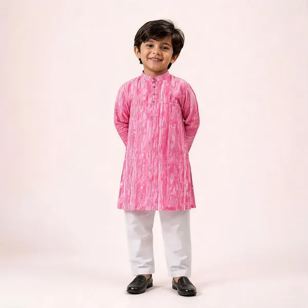 Vastraveda_Boys_Wedding,_Festive_&_Party_Kurta_And_Pyjama_Set_(Pink_Pack_Of_1)
