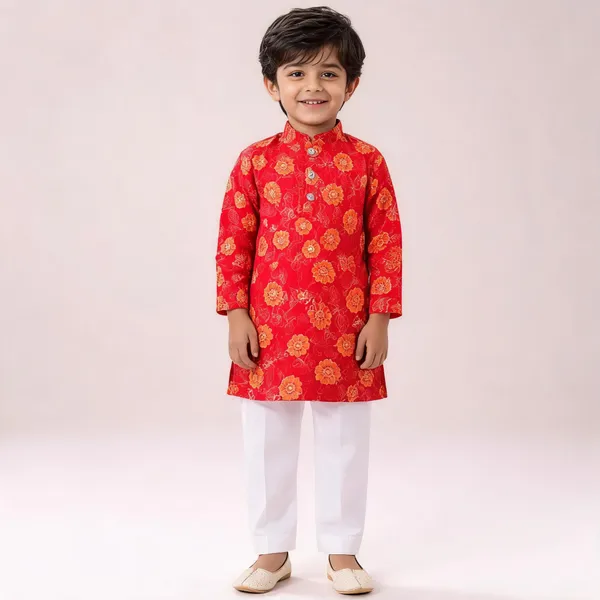 Vastraveda_Boys_Festive_&_Party_Kurta_And_Pyjama_Set_(Red_Pack_Of_1)