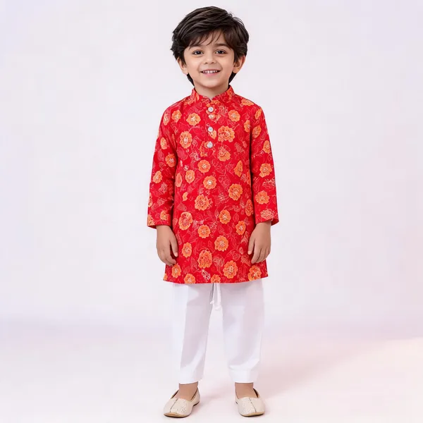 Vastraveda_Boys_Festive_&_Party_Kurta_And_Pyjama_Set_(Red_Pack_Of_1)