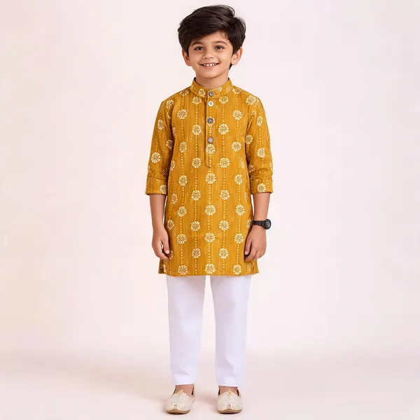 Vastraveda_Boys_Festive_&_Party_Kurta_And_Pyjama_Set_(Yellow_Pack_Of_1)