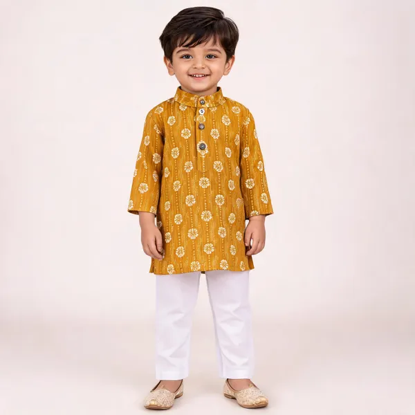 Vastraveda_Boys_Festive_&_Party,_Wedding_Kurta_And_Pyjama_Set_(Yellow_Pack_Of_1)