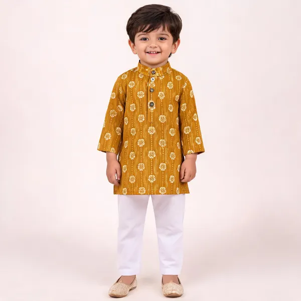 Vastraveda_Boys_Festive_&_Party,_Wedding_Kurta_And_Pyjama_Set_(Yellow_Pack_Of_1)