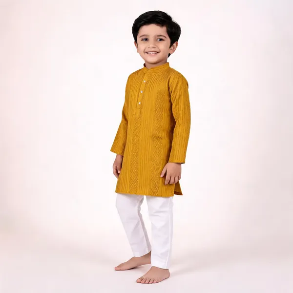Vastradeva_Boys_Festive_&_Party,_Wedding_Kurta_And_Pyjama_Set_(Yellow_Pack_Of_2)