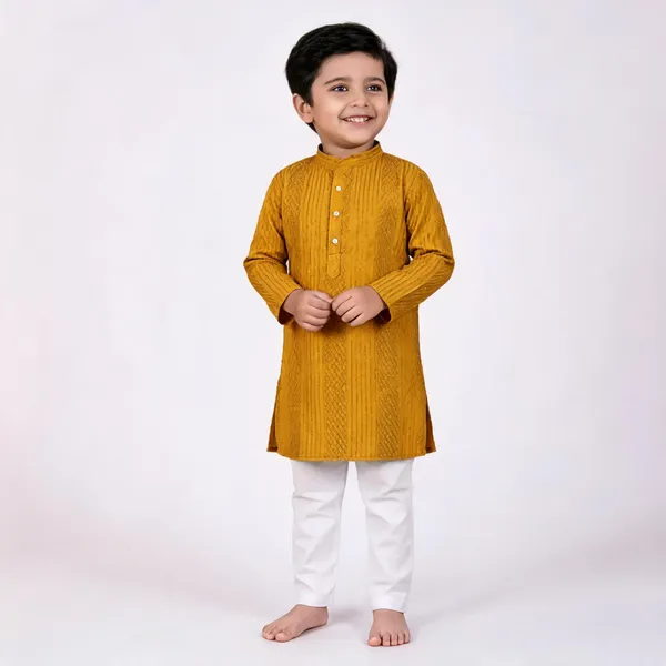 Vastradeva_Boys_Festive_&_Party,_Wedding_Kurta_And_Pyjama_Set_(Yellow_Pack_Of_2)