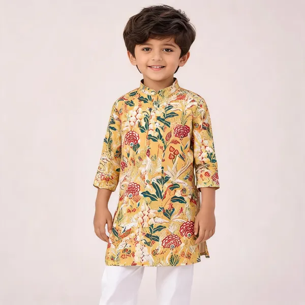 Vastraveda_Boys_Festive_&_Party,_Wedding_Kurta_And_Pyjama_Set_(Yellow_Pack_Of_1)