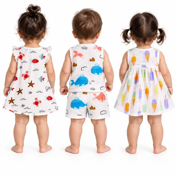 White_Cotton_Printed_Baby_Dress_Set_For_Babies
