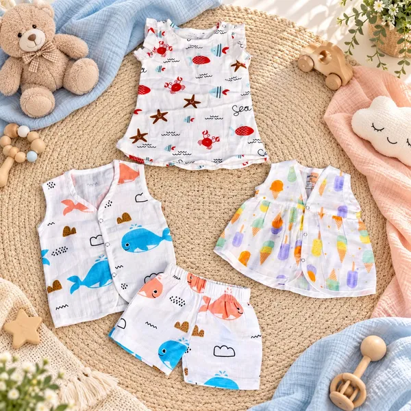 White_Cotton_Printed_Baby_Dress_Set_For_Babies