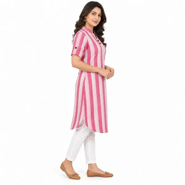 Pink_Pure_Cotton_Straight_Fit_Kurta_For_Women
