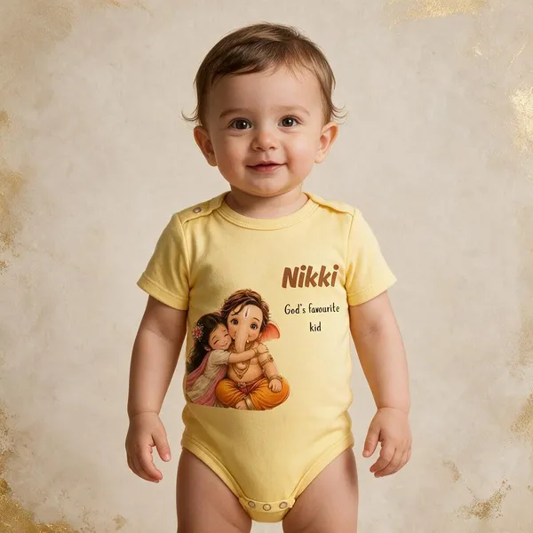 Yellow_Interlock_Jersey_Short_Sleeve_Printed_Bodysuit_For_Babies