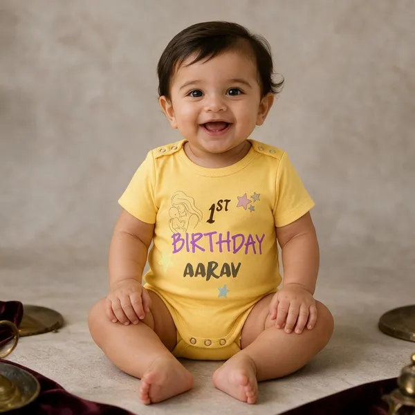 Yellow_Interlock_Jersey_Short_Sleeve_Birthday_Bodysuit_For_Babies