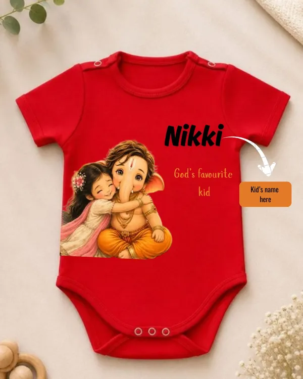 Red_Interlock_Jersey_Short_Sleeve_Printed_Bodysuit_For_Babies