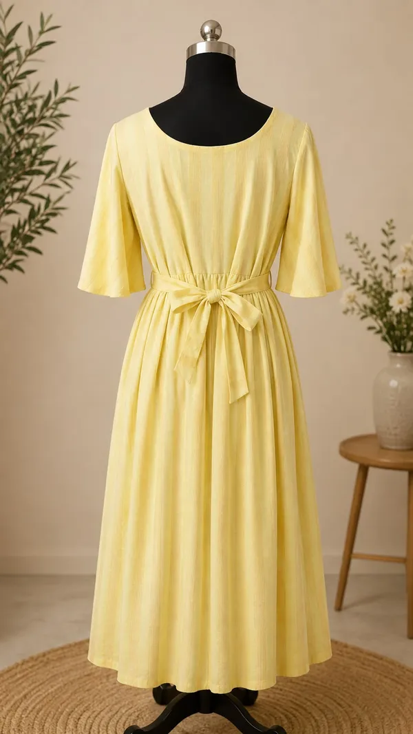 Yellow_Cotton_Flared_Maternity_Maxi_Dress_For_Women