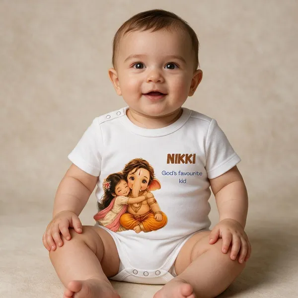 White_Interlock_Jersey_Short_Sleeve_Printed_Bodysuit_For_Babies