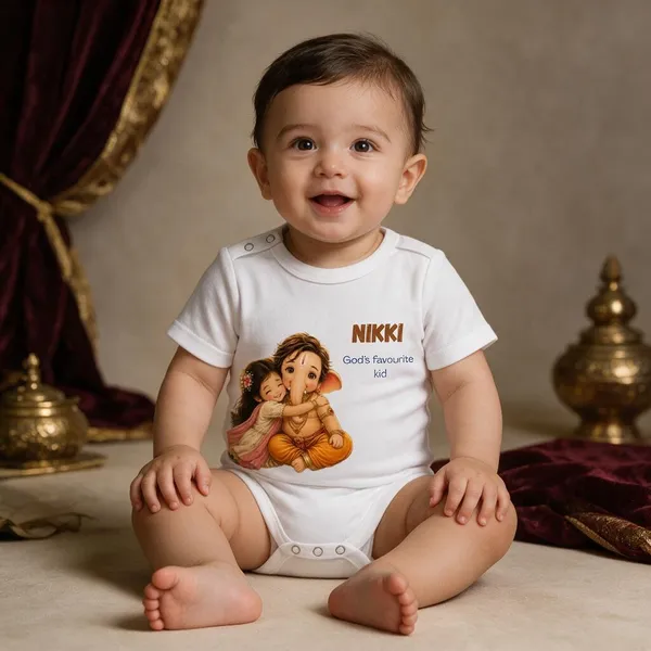 White_Interlock_Jersey_Short_Sleeve_Printed_Bodysuit_For_Babies