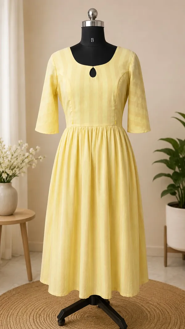 Yellow_Cotton_Flared_Maternity_Maxi_Dress_For_Women
