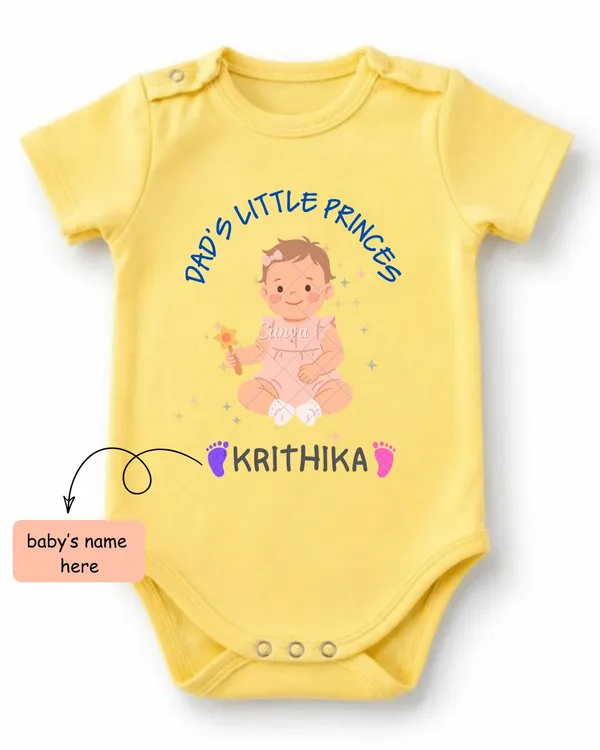 Yellow_Interlock_Jersey_Printed_Short_Sleeve_Baby_Bodysuit_For_Babies