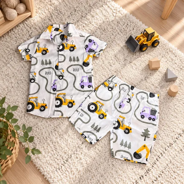 White_Cotton_Printed_Shirt_And_Shorts_Set_For_Babies