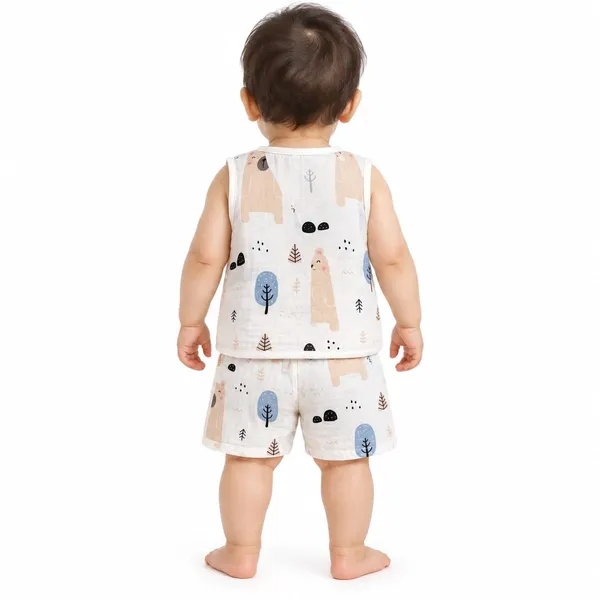 White_Cotton_Sleeveless_Printed_Top_And_Shorts_Set_For_Babies
