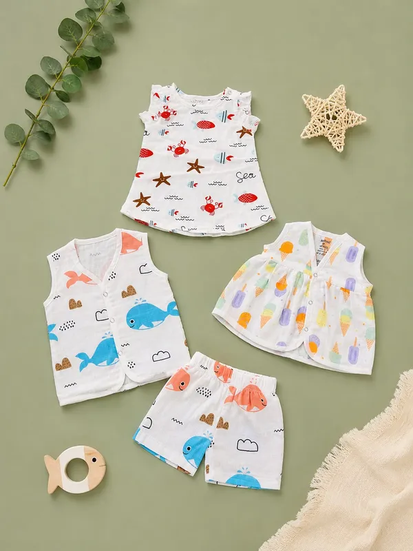 White_Cotton_Printed_Baby_Dress_Set_For_Babies