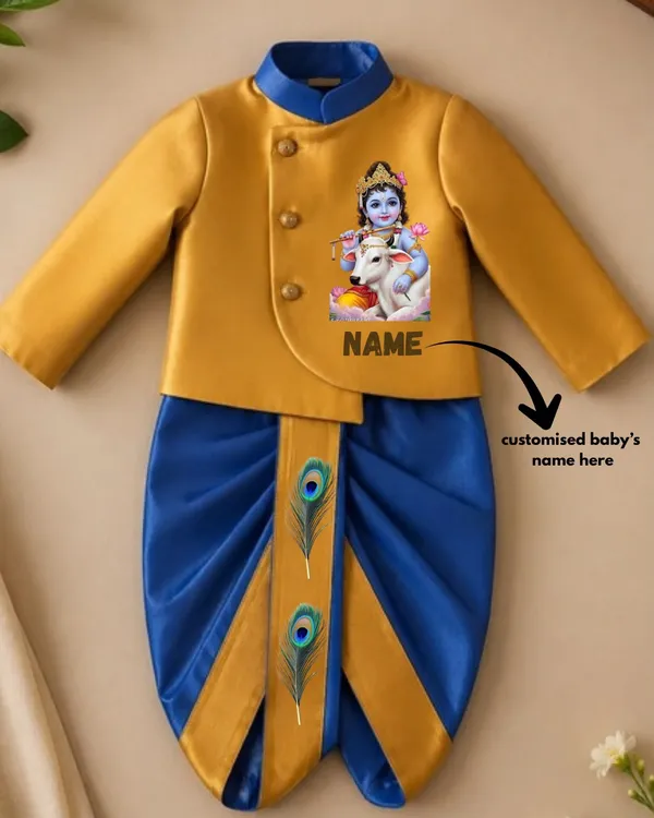 Mustard_Blue_Tissue_Krishna_Costume_Dhoti_Set_For_Babies