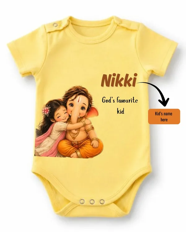 Yellow_Interlock_Jersey_Short_Sleeve_Printed_Bodysuit_For_Babies