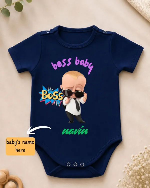 Navy_Interlock_Jersey_Printed_Short_Sleeve_Baby_Bodysuit_For_Babies