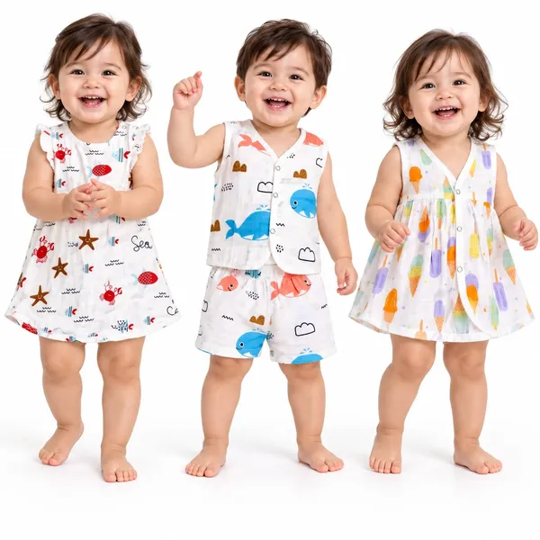 White_Cotton_Printed_Baby_Dress_Set_For_Babies
