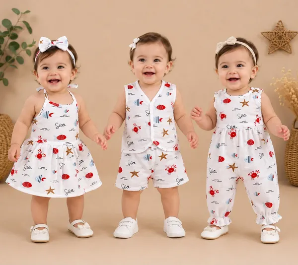 White_Cotton_Sleeveless_Printed_Baby_Outfit_Set_For_Kids