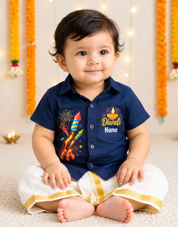 Navy_Cotton_Festive_Shirt_And_Dhoti_Set_For_Babies