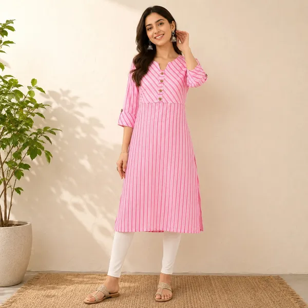 Pink_Cotton_Striped_Straight_Kurta_For_Women