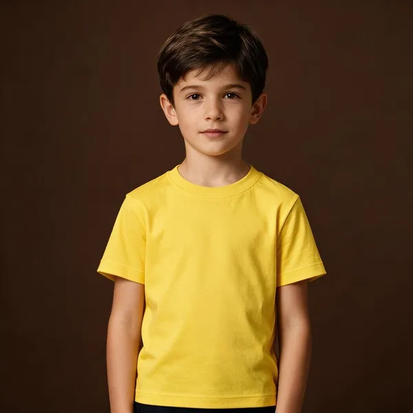 Yellow_Interlock_Jersey_Crew_Neck_T-Shirt_For_Boys