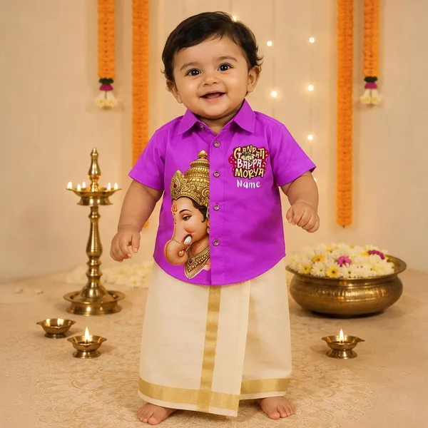 Purple_Cotton_Ethnic_Shirt_Dhoti_Set_For_Babies