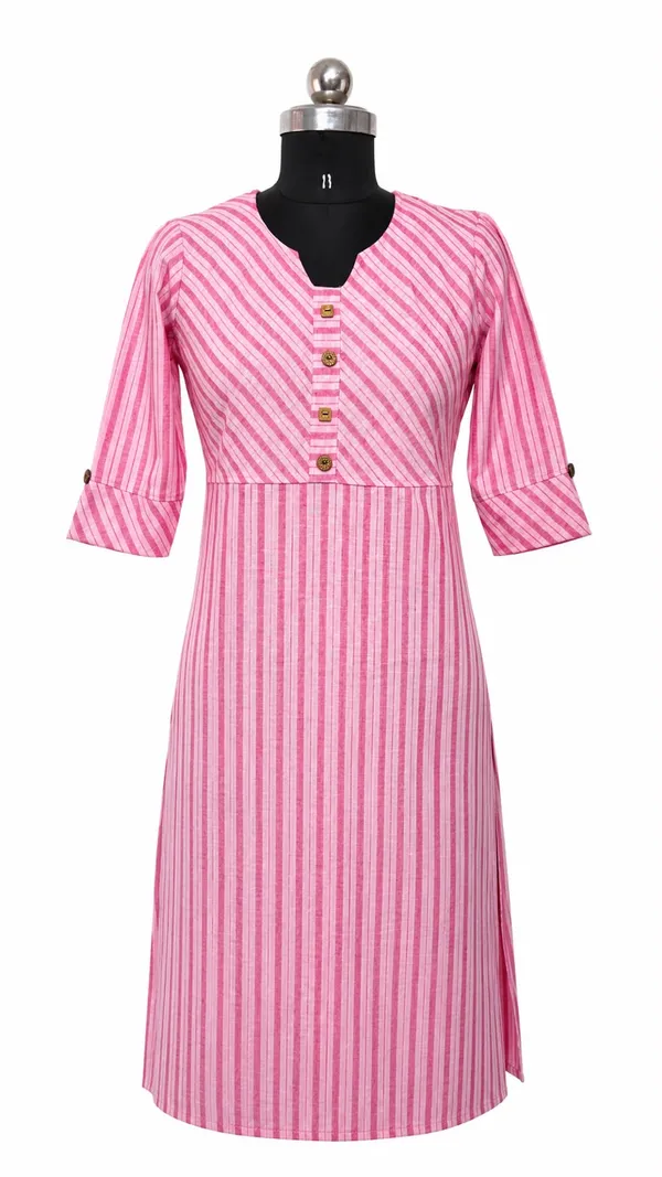 Pink_Cotton_Striped_Straight_Kurta_For_Women