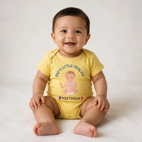 Yellow_Interlock_Jersey_Printed_Short_Sleeve_Baby_Bodysuit_For_Babies