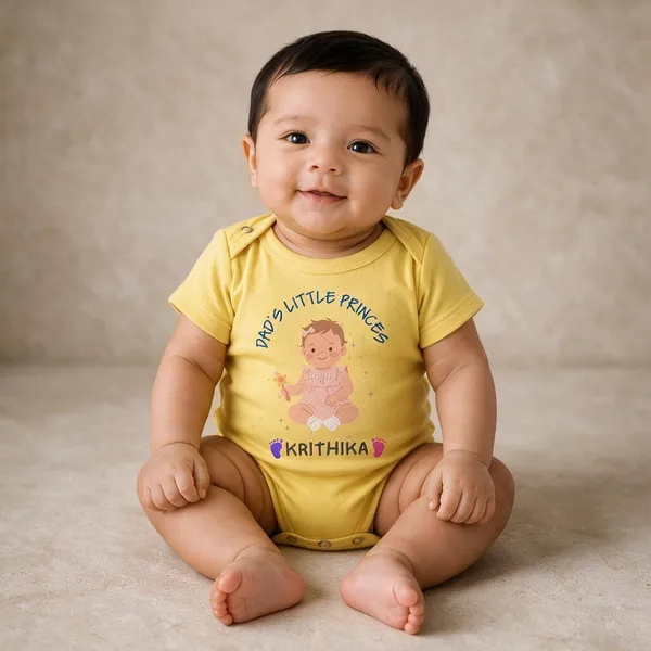 Yellow_Interlock_Jersey_Printed_Short_Sleeve_Baby_Bodysuit_For_Babies