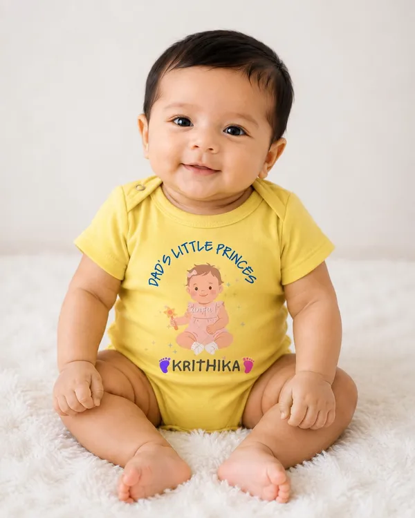 Yellow_Interlock_Jersey_Printed_Short_Sleeve_Baby_Bodysuit_For_Babies
