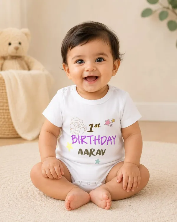 White_Interlock_Jersey_Short_Sleeve_First_Birthday_Bodysuit_For_Babies