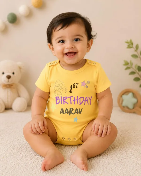Yellow_Interlock_Jersey_Short_Sleeve_Birthday_Bodysuit_For_Babies