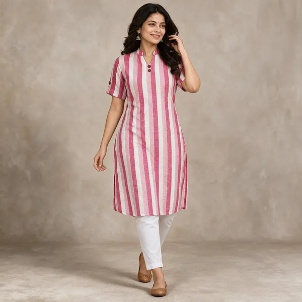 Pink_Pure_Cotton_Straight_Fit_Kurta_For_Women